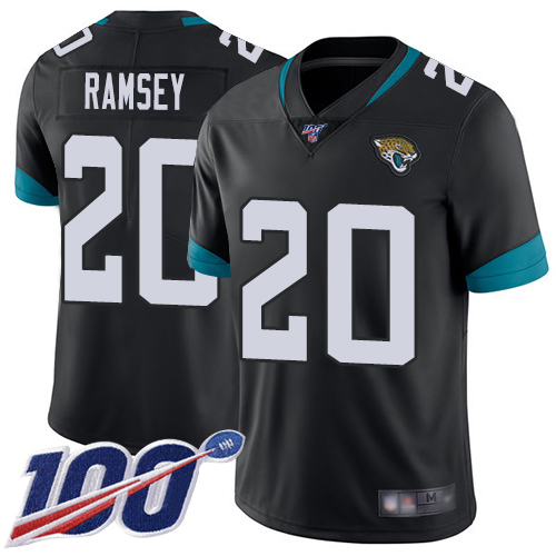 Nike Jacksonville Jaguars #20 Jalen Ramsey Black Team Color Men Stitched NFL 100th Season Vapor Limited Jersey